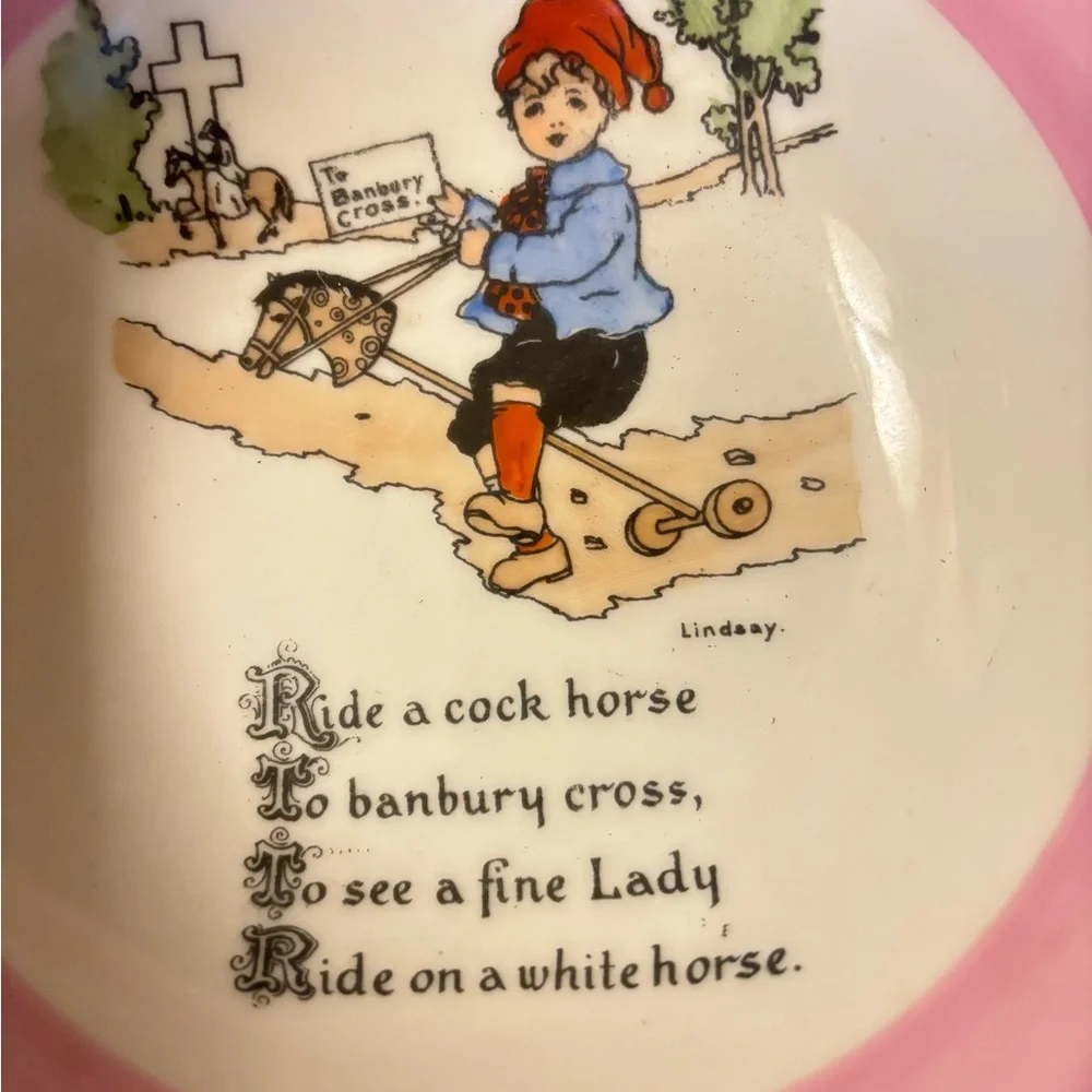 Excello Vintage Nursery Rhyme Child’s warming Dish in great condition-marked 915